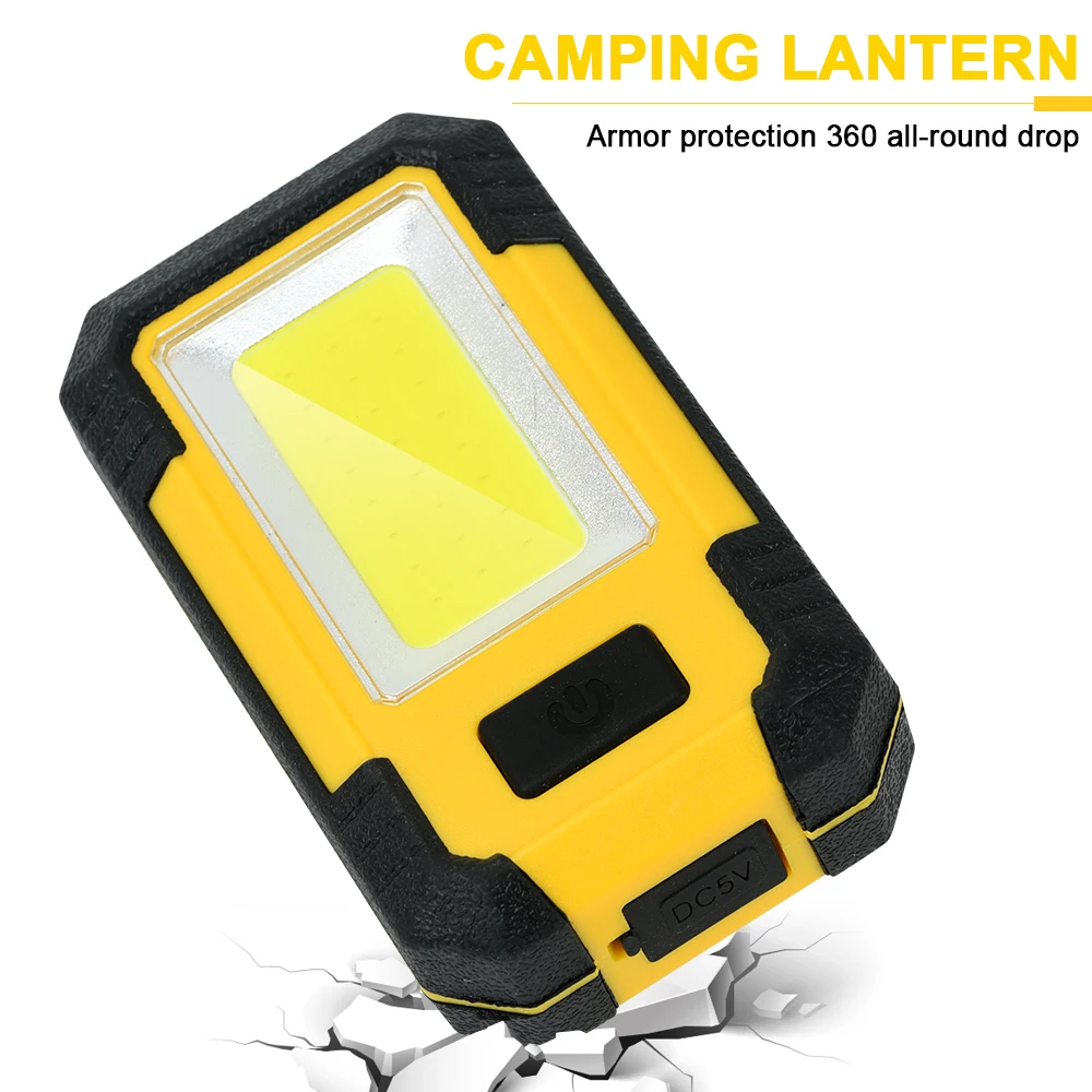 Rechargeable LED Flashlight Multifunctional Portable Torch COB Work Light with Magnet Outdoor Camping Lantern Power Bank