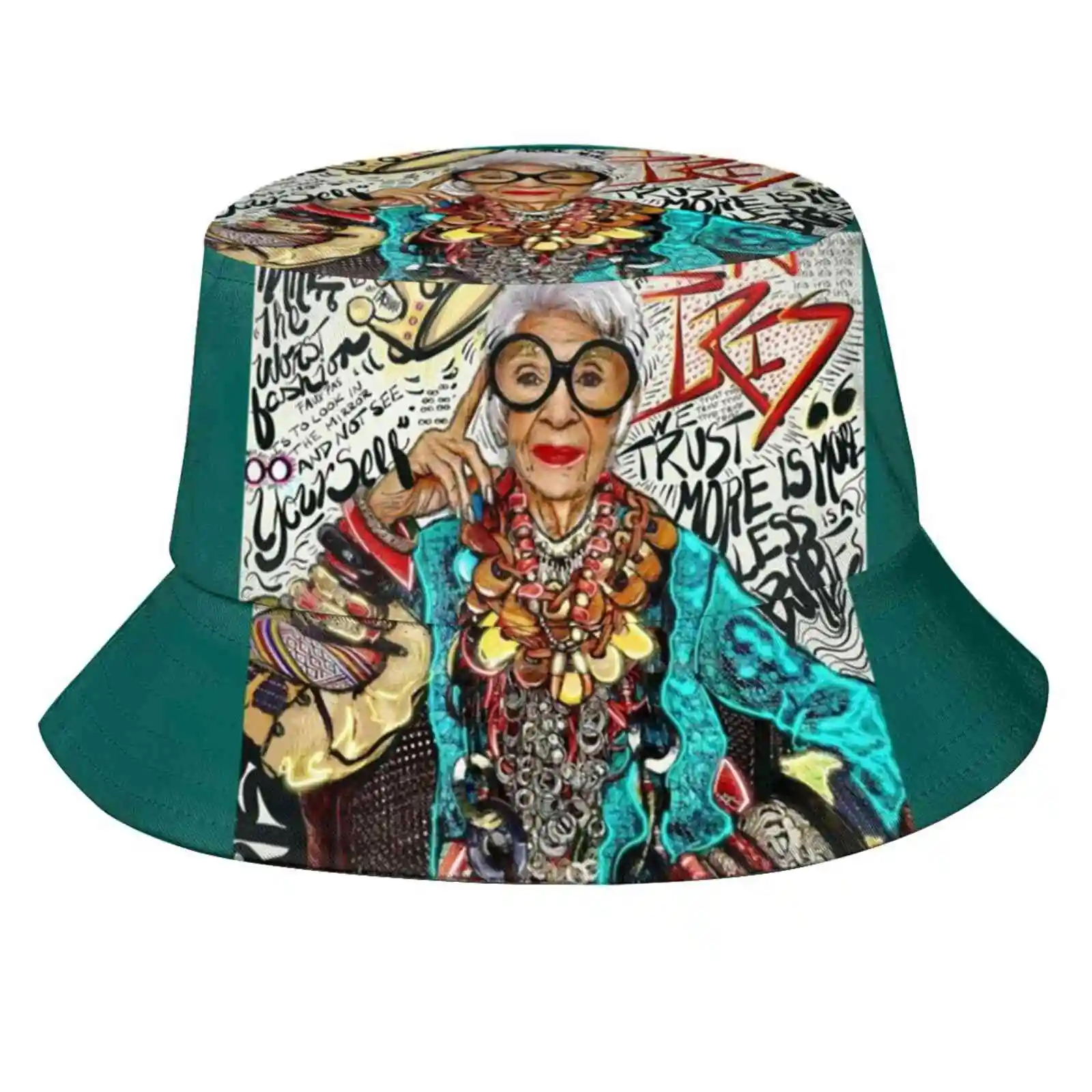 Iris Apfel Sun Cap Fisherman Hat Bucket Hats Iris Apfel Fashion Icon Feminist Designer Glasses Attitude Female Icon Alexandra