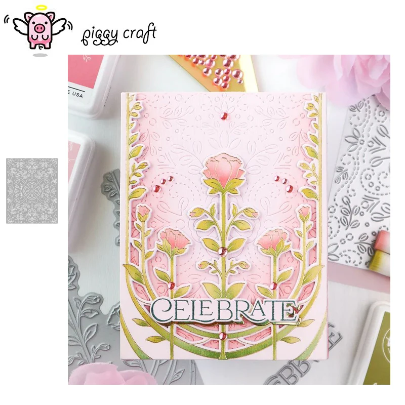 

Piggy Craft металлические штампы для резки, форма для резки, цветок, лист, фон, скрапбук, нож для рукоделия, лезвие, трафареты, штампы