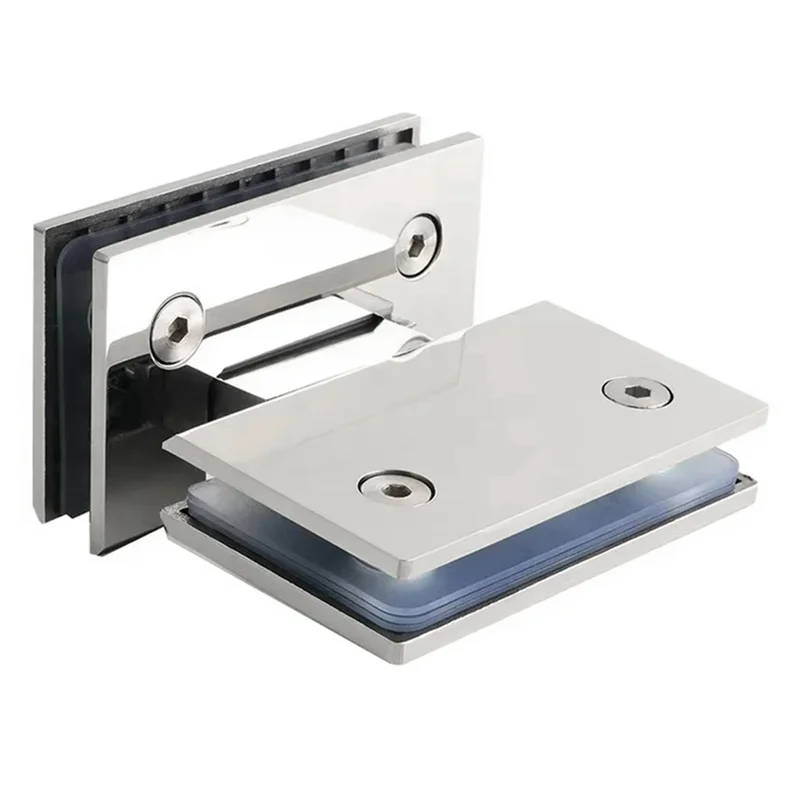 

N09R-180 Degree Clip Home Easy Install Glass Clamp Door Cabinet Showcase Clip Glass Shower Cupboard Furniture Hinge Parts