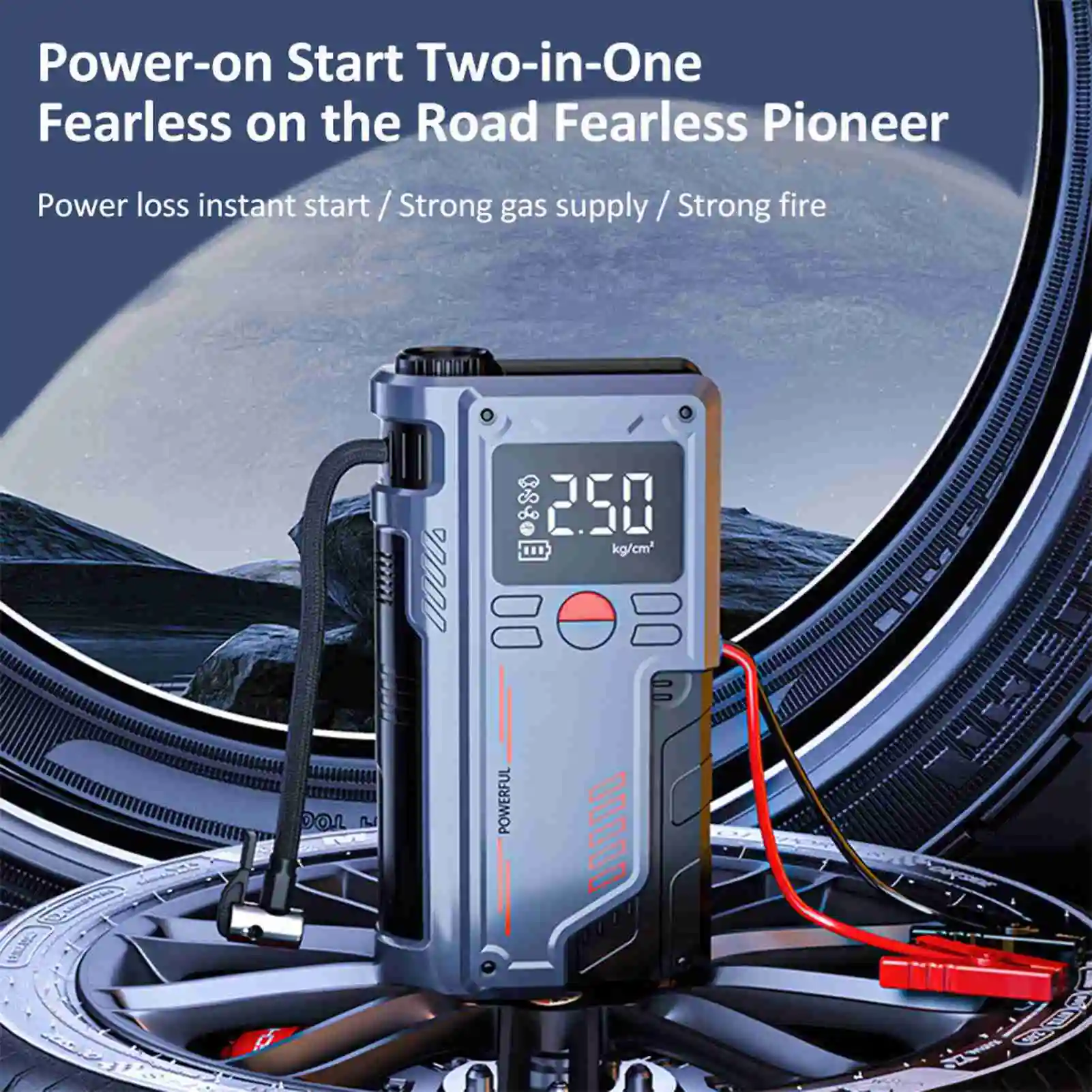 Car Jump Starter Air Pump Car Jump Starter Portable Multi Functional 10000mAh Power Bank Battery Booster with LED Light