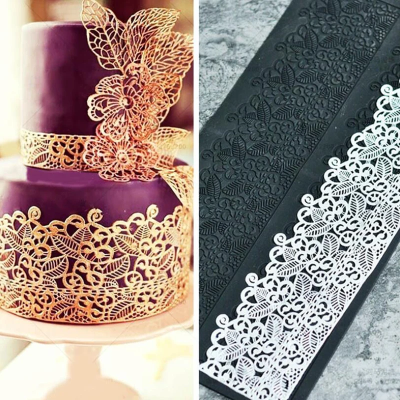 

Silicone Mold Fondant Cake Lace Embossed Cake Mold Sugar Lace Mat Cake Decorating Tool Embossing Mat