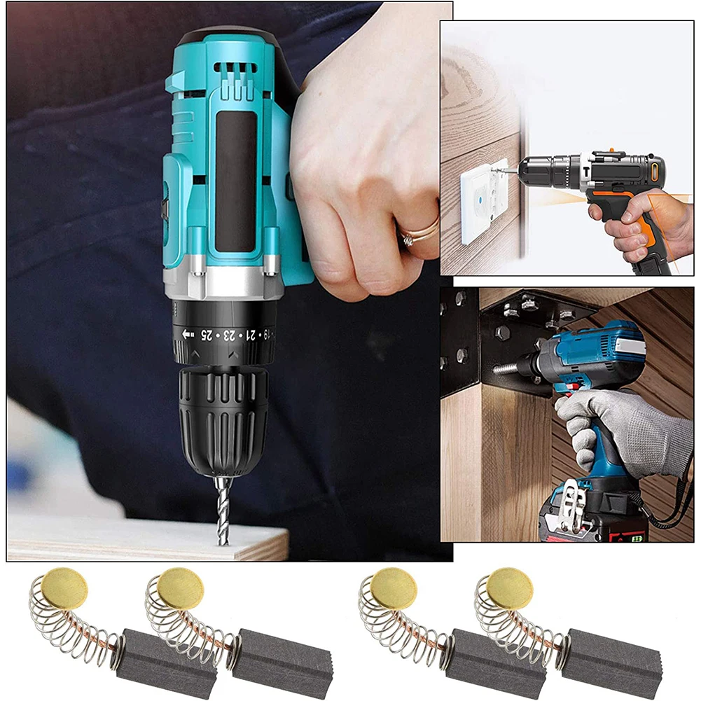 Practical Brand New Useful Carbon Brushes Motor Parts Power Tool Fittings Replacement Carbon/Metal Dark Gray For Angle Grinder