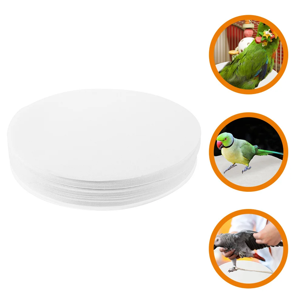 

100Pcs Bird Cage Liner Thick Absorbent Non-Woven Round Pads Disposable Birdcage Bottom Liners Parrot Cage Accessories Sheet
