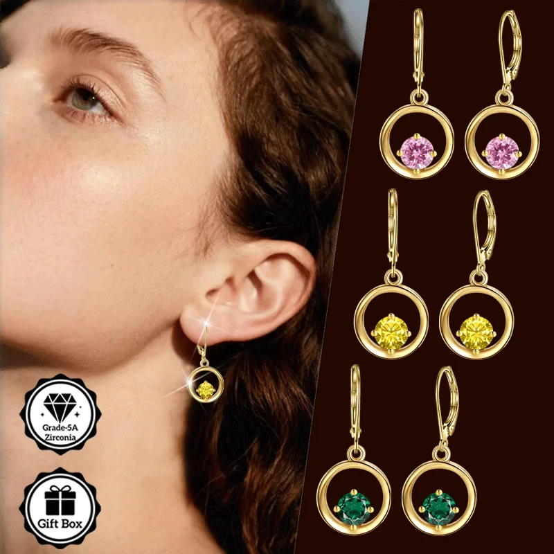 

Ювелирные изделия LAMVOICE для женщин/серьги с 1-каратным цирконием, гипоаллергенные серьги-крючки, рождественский подарок для ювелирных изделий высокого качества