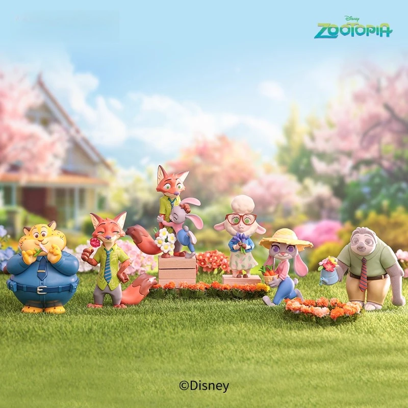 Disney Zootopia Floral Fantasy Series Überraschungsbox – Nick & Judy Blind Box Sammelfiguren mit Acryl-Display-Basis als Geschenk