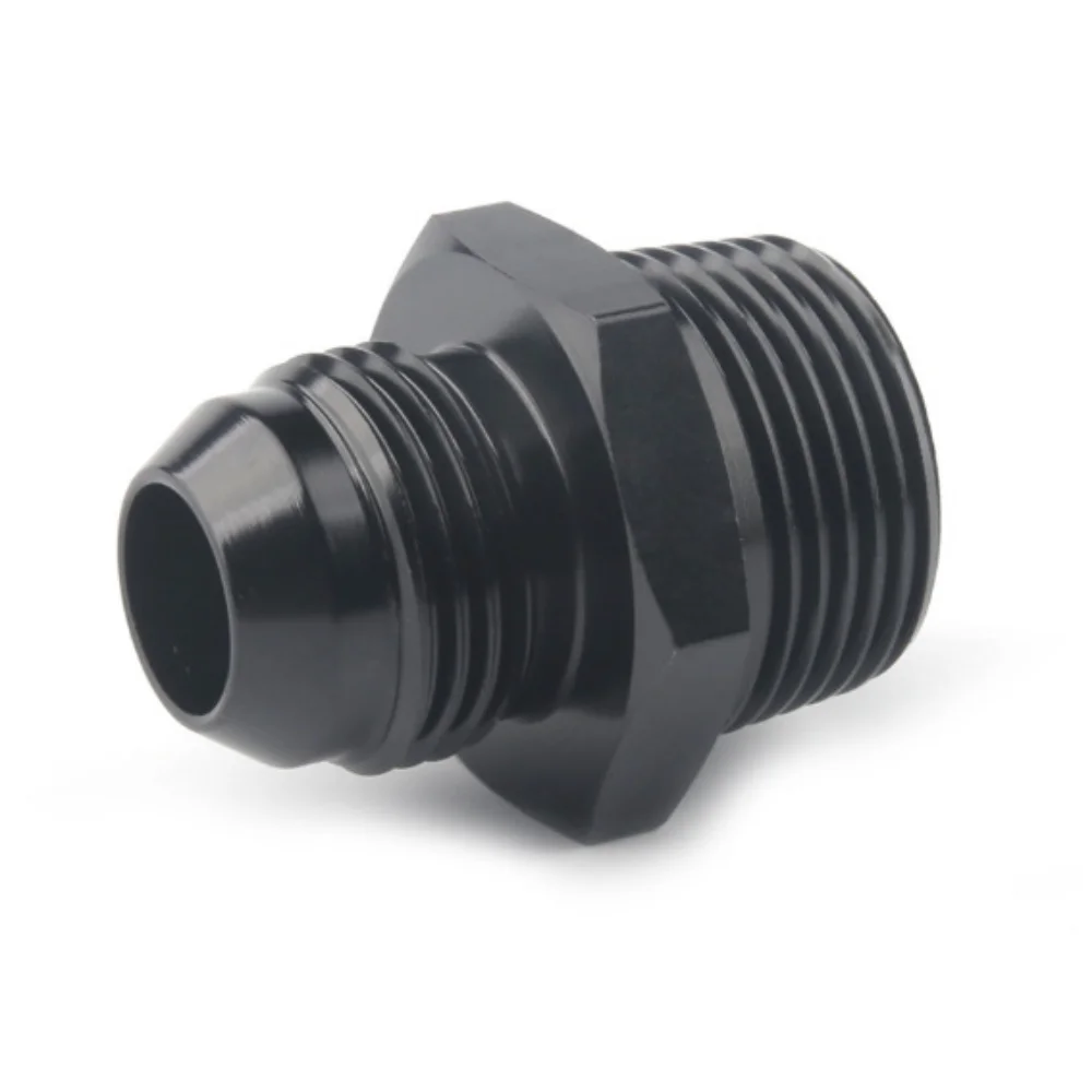 AN3/AN4/AN6/AN8/AN10/AN12 Male Flare to 1/4" 1/8 3/8  1/2 3/4 NPT Pipe Fitting Adapter Aluminum Straight Black 2PCS