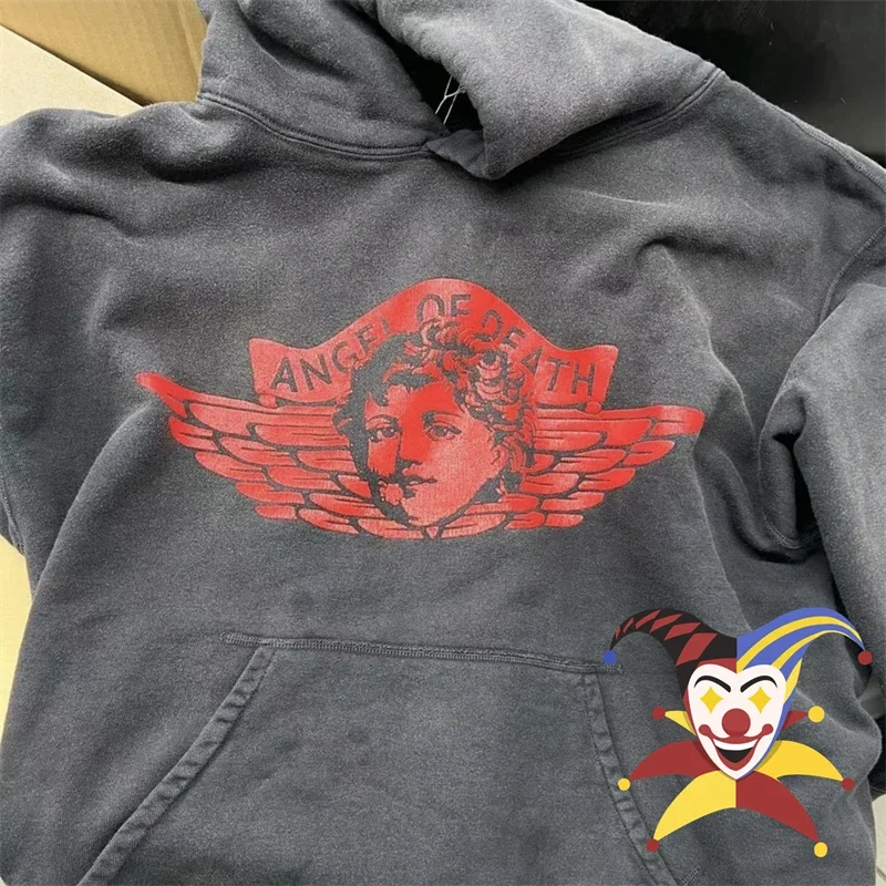 Washed Angel Saint Hoodie Men Women Damaged Pullovers Hooded