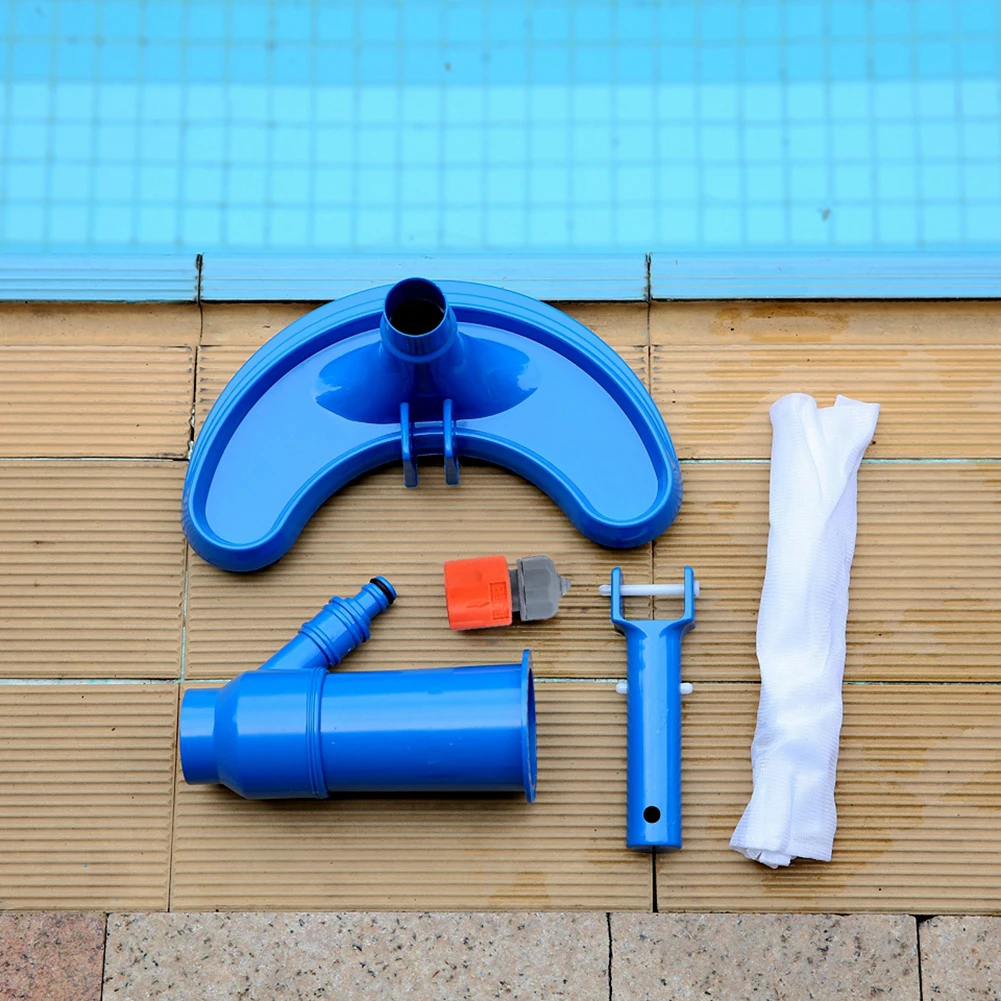 Conjunto profissional de sucção para limpeza de piscina, com escova, multiuso, cabeça de sucção a vácuo, leve, plugue ue para spa, parque aquático