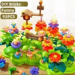 93PCS Flower Girls Building Blocks Toys Stacking Game For Toddlers Flower Blocks Playset for Kids Age 3-7 Years Boys Girls
