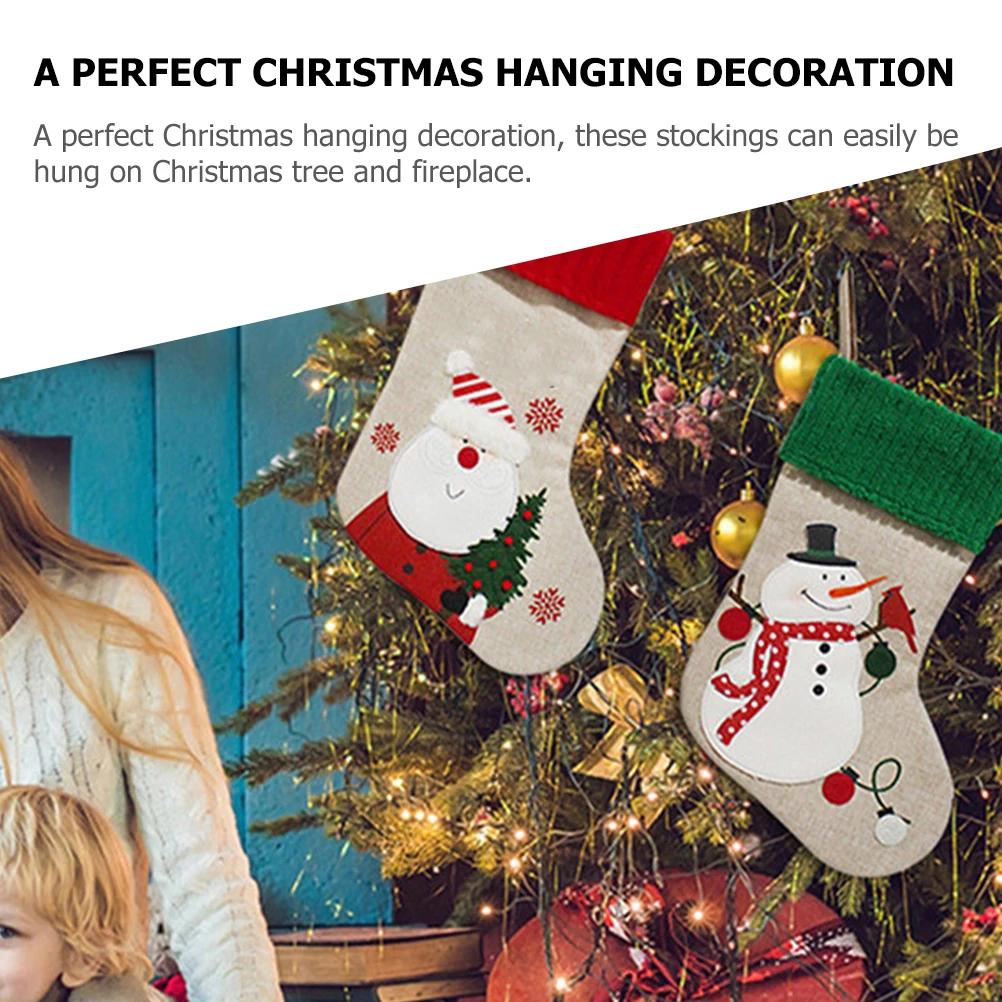 

2pcs Christmas Tree Hanging Decor Xmas Stocking Ornaments Festive Party Decor Gift Room Decoration Supplies