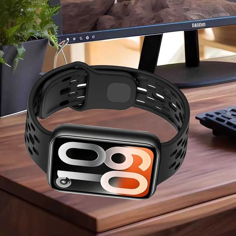 Weiches Silikonarmband für Xiaomi Mi Band 10 Pro/9 Pro/8 Pro, atmungsaktives Sportarmband für Redmi Watch 6-5-4, Armband-Zubehör