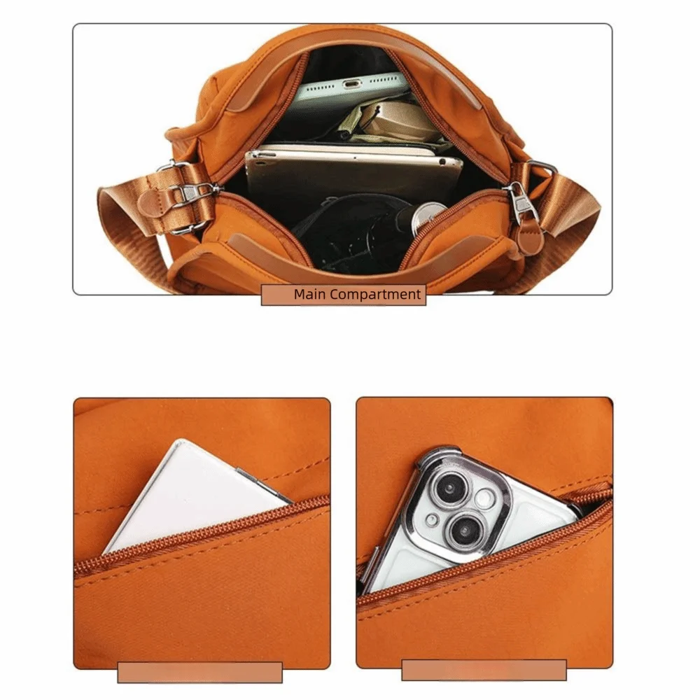 

Водонепроницаемая женская сумка через плечо, большая вместительная однотонная сумка для поездок на работу, легкая ручная сумка на одно плечо, дорожная сумка