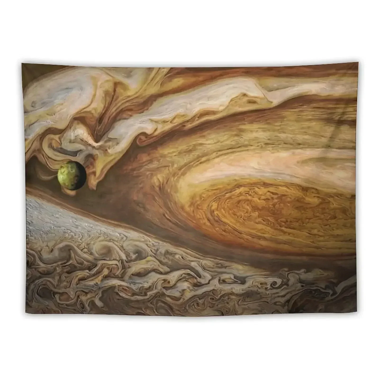 Callisto passing before Jupiter, space exploration, astronomy Tapestry Wall Decor Room Decorator Tapestry