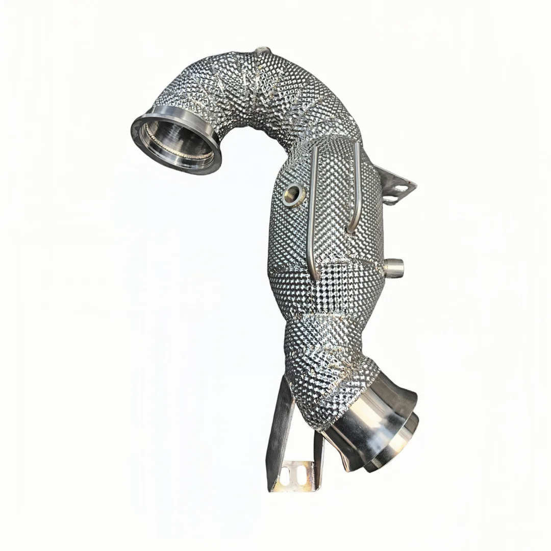 For High Flow Stainless Steel Exhaust Downpipe Heat Shield for 2018+ Mercedes-benz AMG M256 GT50 GT53 GLE53 GLS53 E53