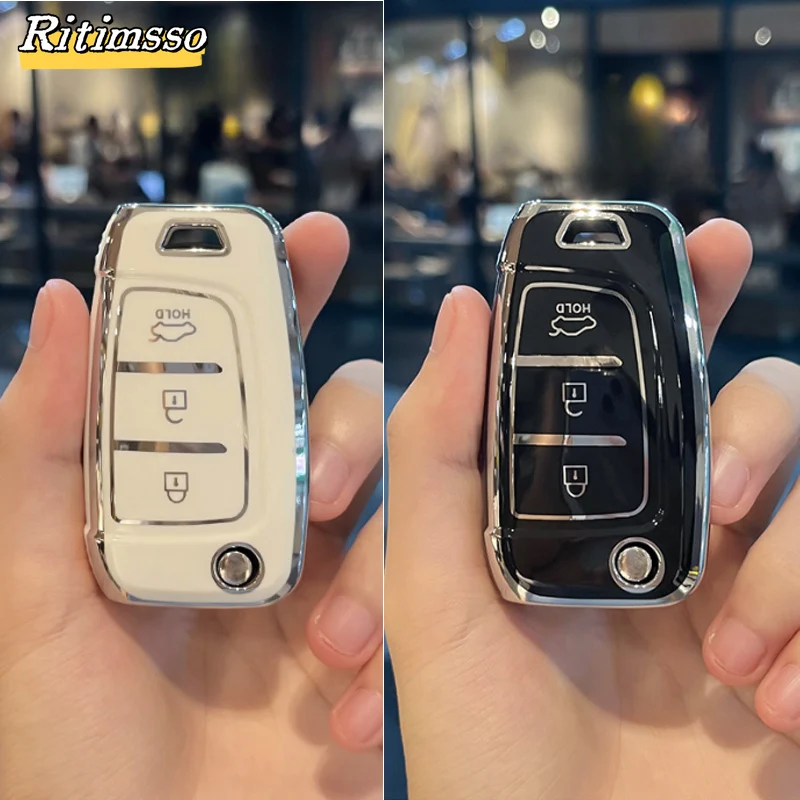 For Hyundai Sonata SantaFe Verna Tucson Celesta Accent Creta Kona Elantra Solaris I30 I35 I40 Ix35 TPU Car Remote Key Cover Case