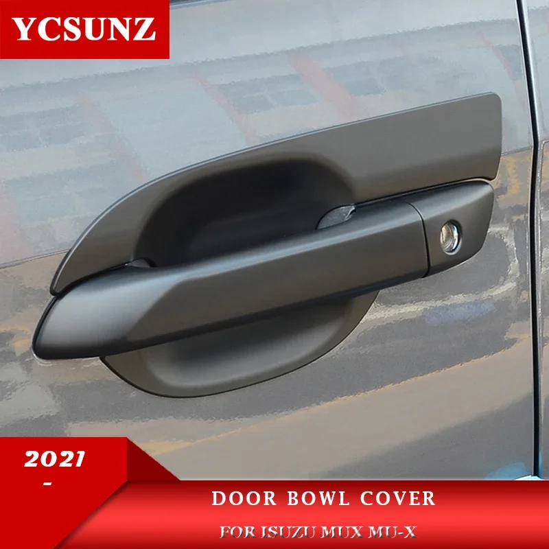 ABS Chrome Black Door Handle Bowl Cover For Isuzu Mux Mu-x 2021 2022 Car Exterior Accessories YCSUNZ