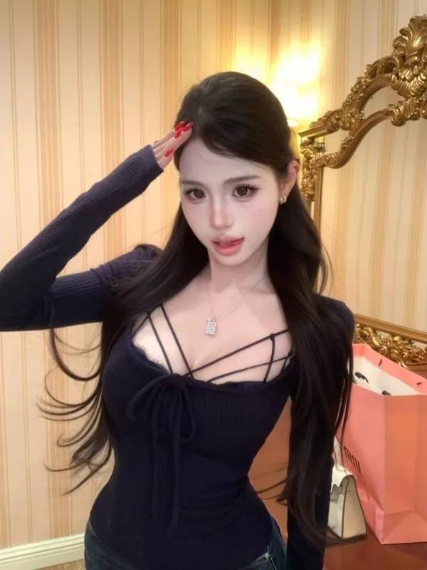 

Женский комплект из двух предметов: вязаный свитер с длинным рукавом и облегающий жилет, повседневный стиль для работы и отдыха, осенне-зимняя мода, большие размеры