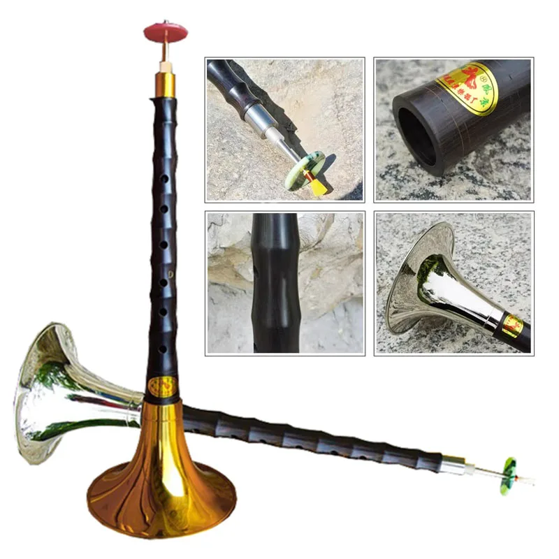 

Chinese Suona Professional Ebony 6 Holes Suona D Key Beginners Adults Practice Flute Traditional Ethnic Wind Musical Instrument