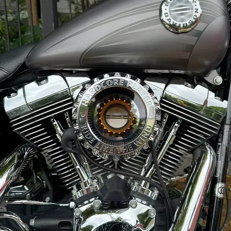 New HD Touring Softail Air Intakes for XL Sportster Dyna See-Through Circular Air Cleaner Catch Can Motorcycle Oil Filter