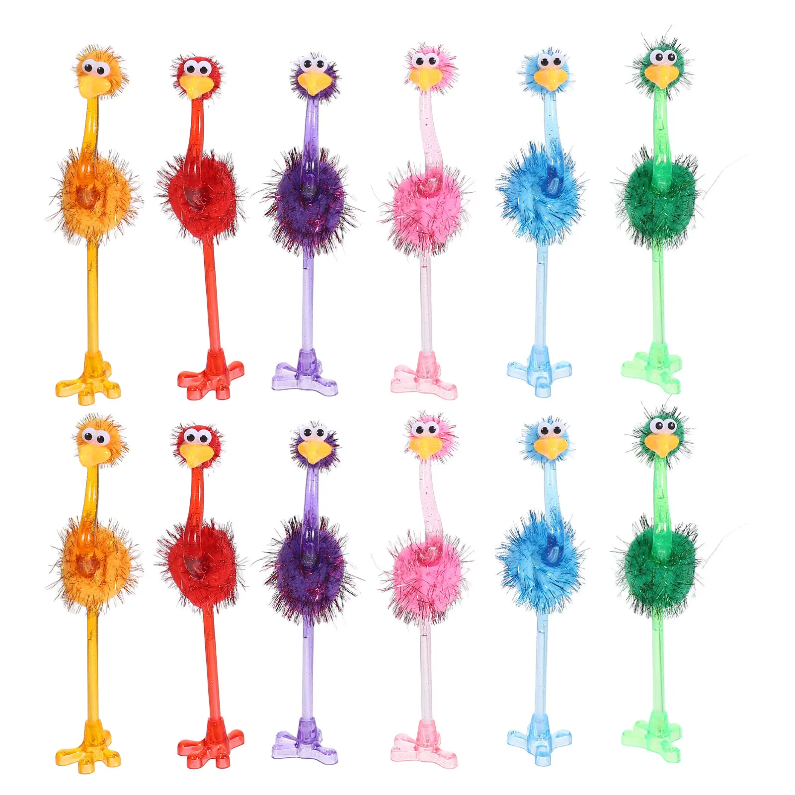 

24Pcs Ostrich-Themed Ballpoint Pens Kawaii Novelty Stationery for Kids Students Teachers Writing Coloring Book Greeting Card