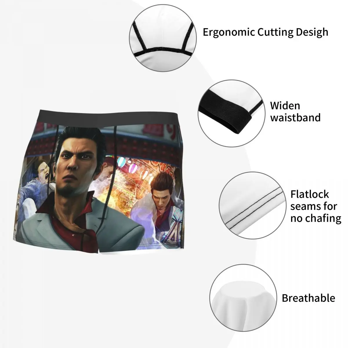 الملاكم السراويل السراويل مرحبا بكم في Kamurocho Kiryu Kazuma سراويل داخلية مريحة للرجال ل أوم رجل صديقها هدية #5