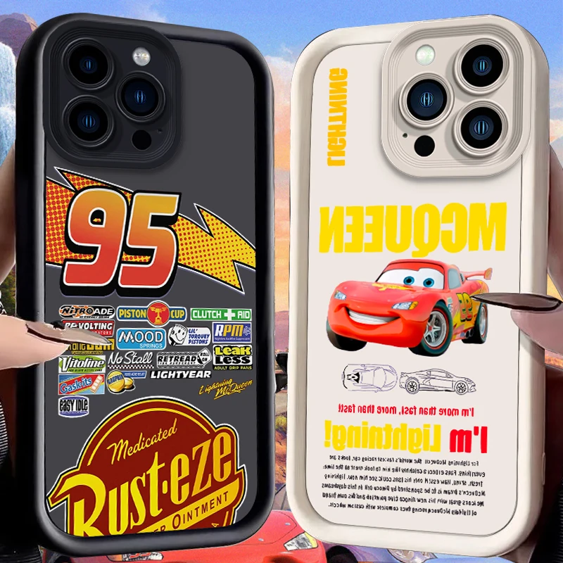 

Lightning Mcqueen Liquid Soft Silicone Shockproof Back Cover Case for iPhone 16 E 15 14 13 12 Mini 11 Pro Max XS X 8 7 Plus SE