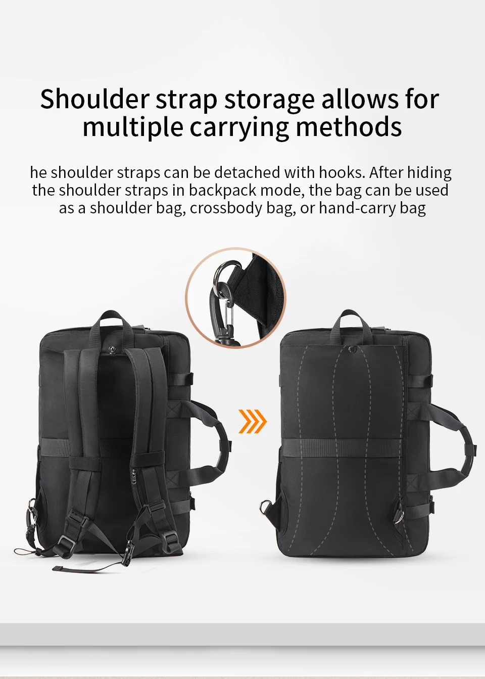 Tigernu Reiserucksack Herren Handtaschen Laptop-Rucksack für 17-Zoll-Laptops Schultertasche Reisetasche 3-in-1-Taschen für Herren Schultaschen Rucksack – Detail 5