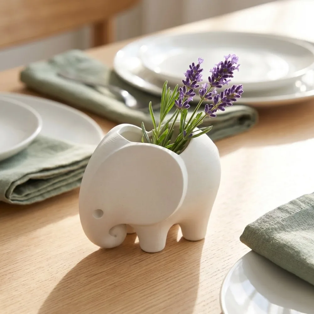 Plastic 3D Printed Elephant Flowerpot Succulent Planter Vases or Pencil Holders Mini Elephant Planter Pot Flower Pot Stands