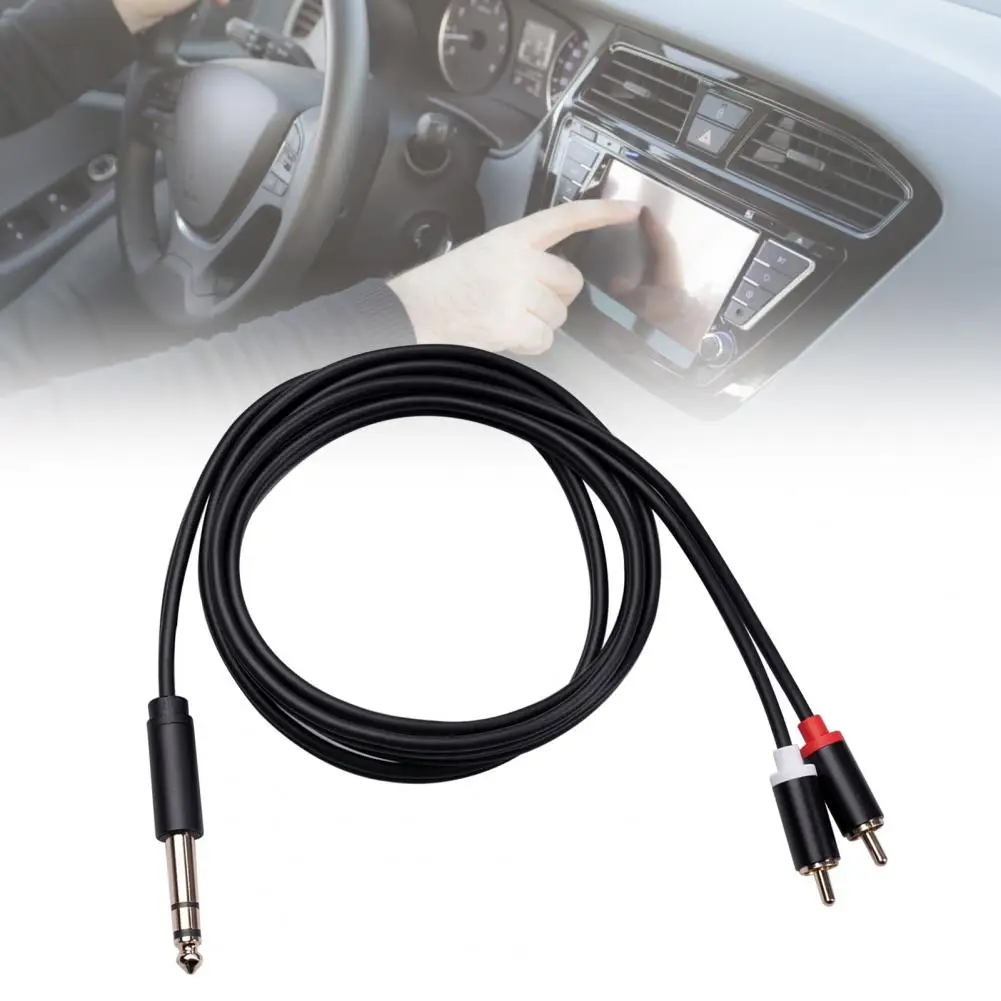 Audio Cable Convenient Design Multi-Layer Insulation Stereo Adapter Cable Stable 6.35mm Male To 2 RCA Male Cable For Mixer