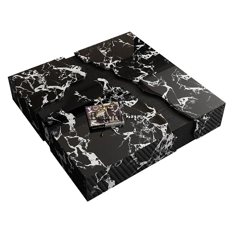 

ls 51Italian minimalist marble coffee table high-end square living room home art table