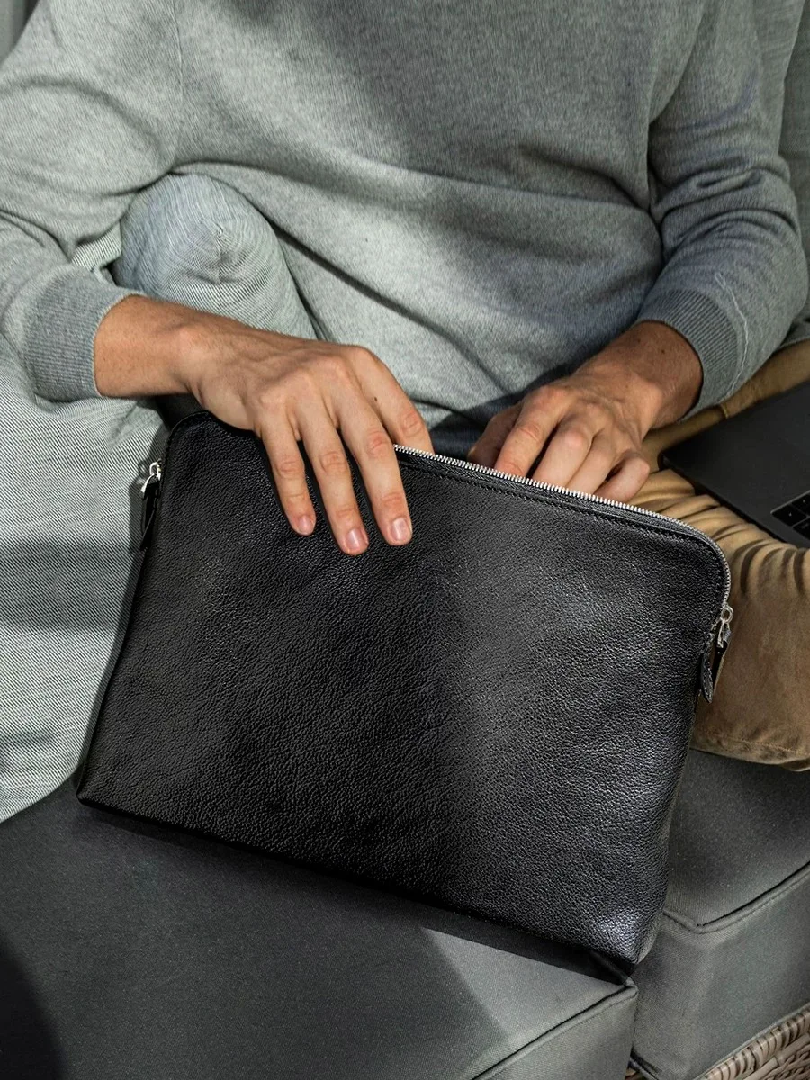 Leather and soft leather high-end laptop bag, handbag