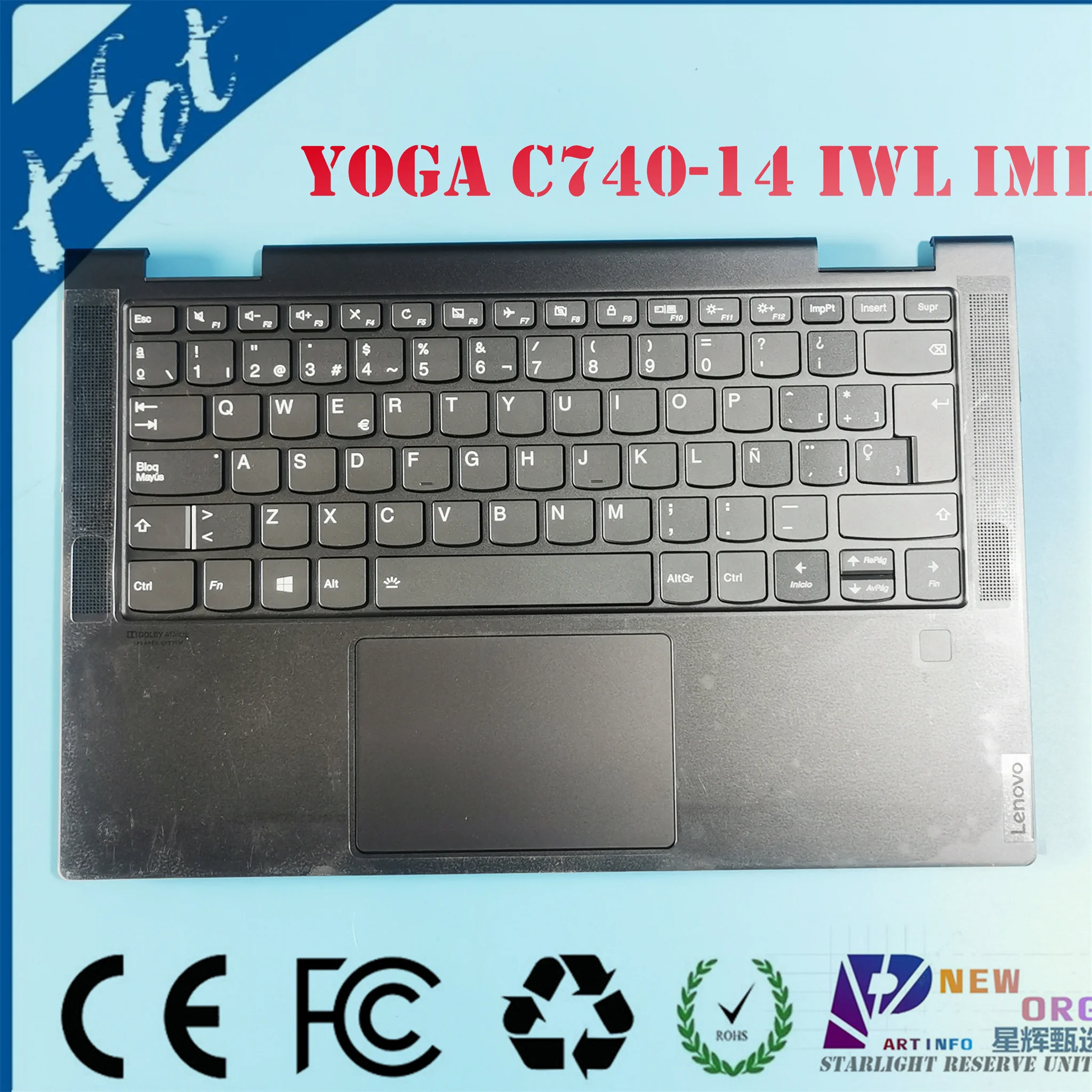 

SP/LA Latin Spainish backlight keyboard palmrest assembly for LENOVO YOGA C740-14 IML IWL 81TC series touchpad keyboard