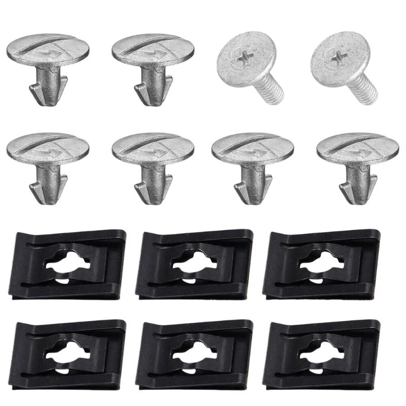 

A2BF Radiator Pin Clips Metal Engine Cover Fasteners 14pcs for Automotve Use