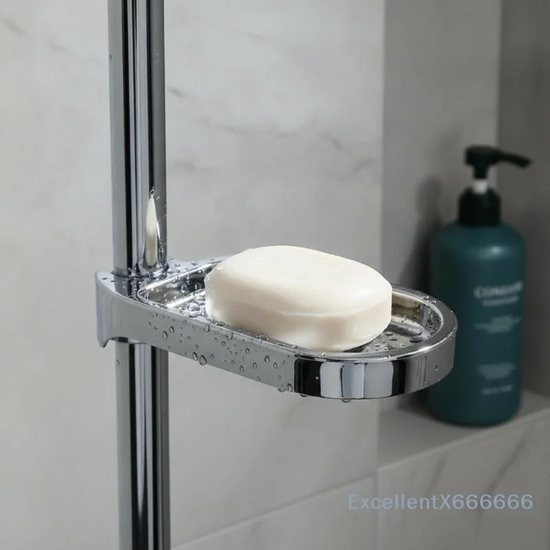 25mm Adjustable Rail Slide Soap Dish Waterproof Self Draining Shower Soap Holder for Home Bathroom Storage Organizer