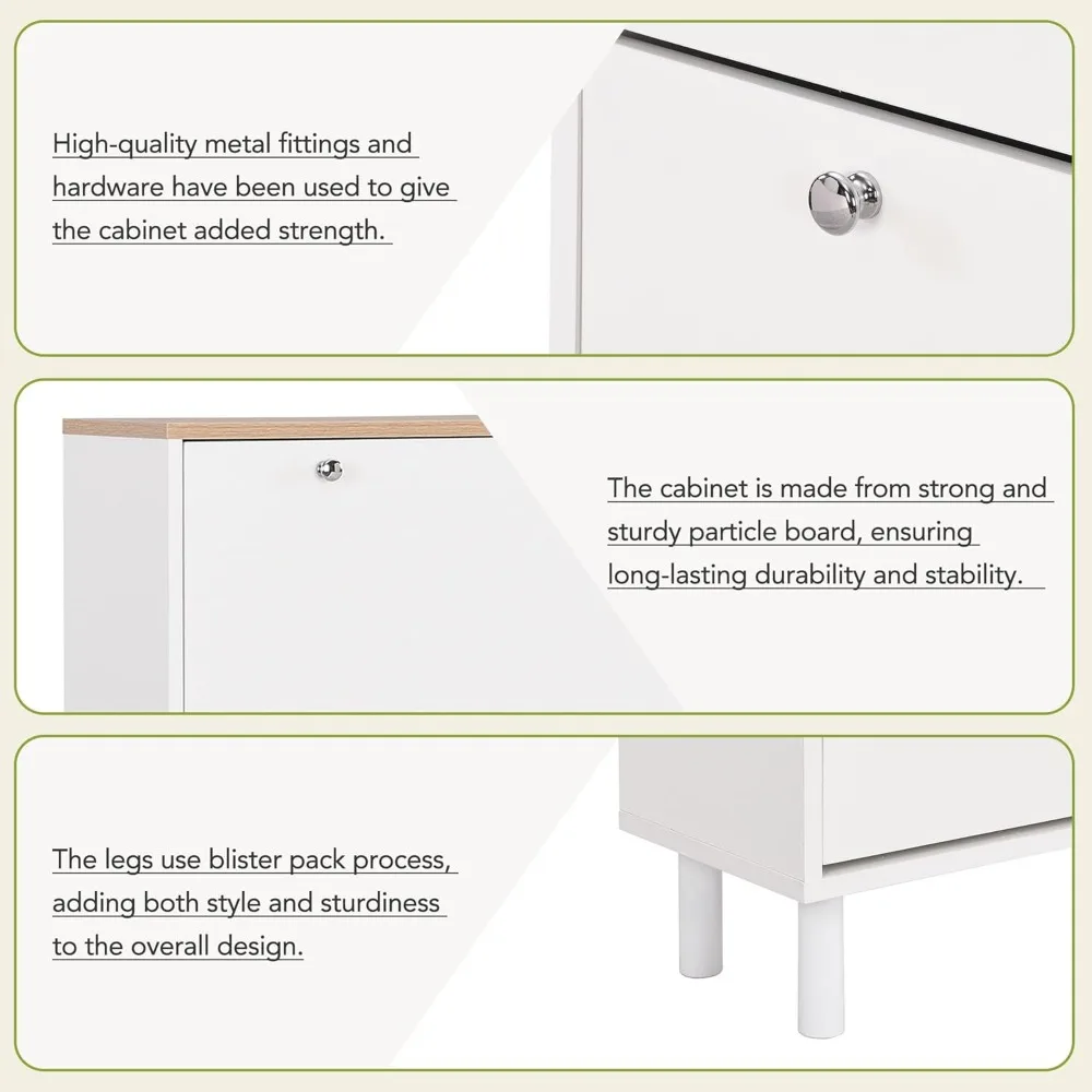 خزانة أحذية ضيقة للمدخل مع 3 أدراج قابلة للطي و3 خطافات للتخزين