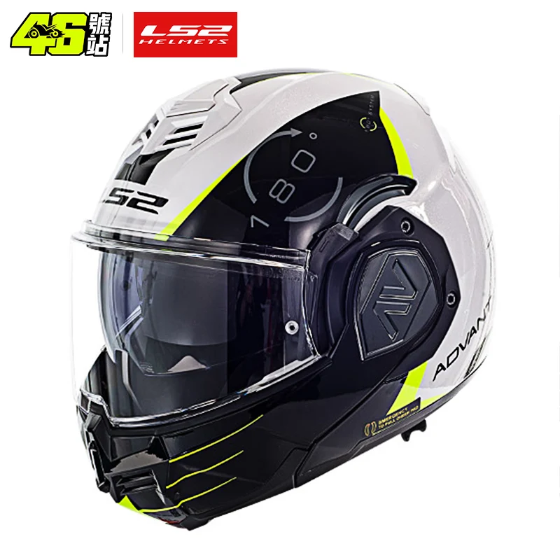 

LS2 FF906 Advant Flip Up Full Face Helmets Motorcycle Modular Double Visor Helmet built-in Lens ECE Capacete Moto New Arrival