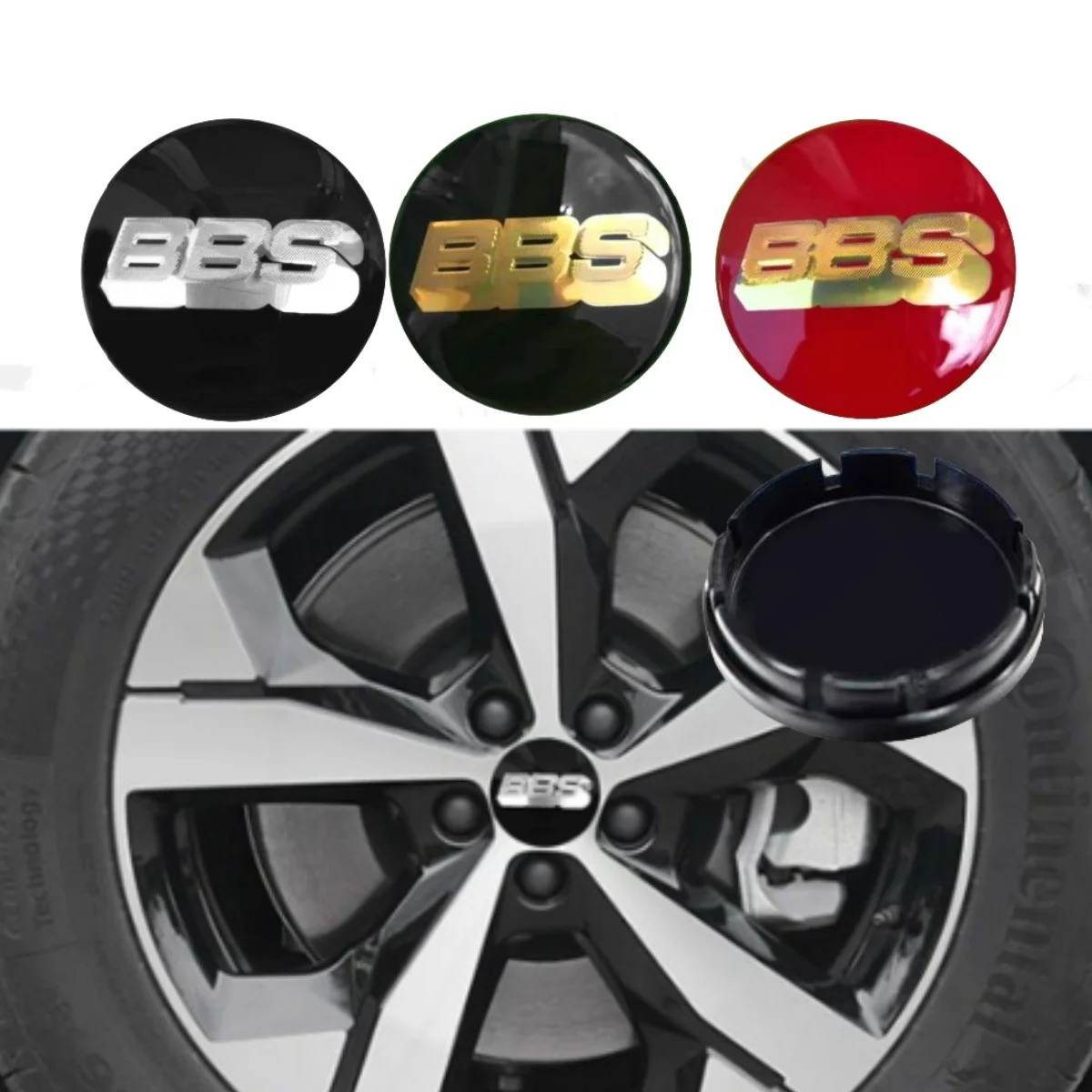 4PCS 56MM Wheel Centre Rim Caps Emblem 3-colors Available For BBS Car Accessories