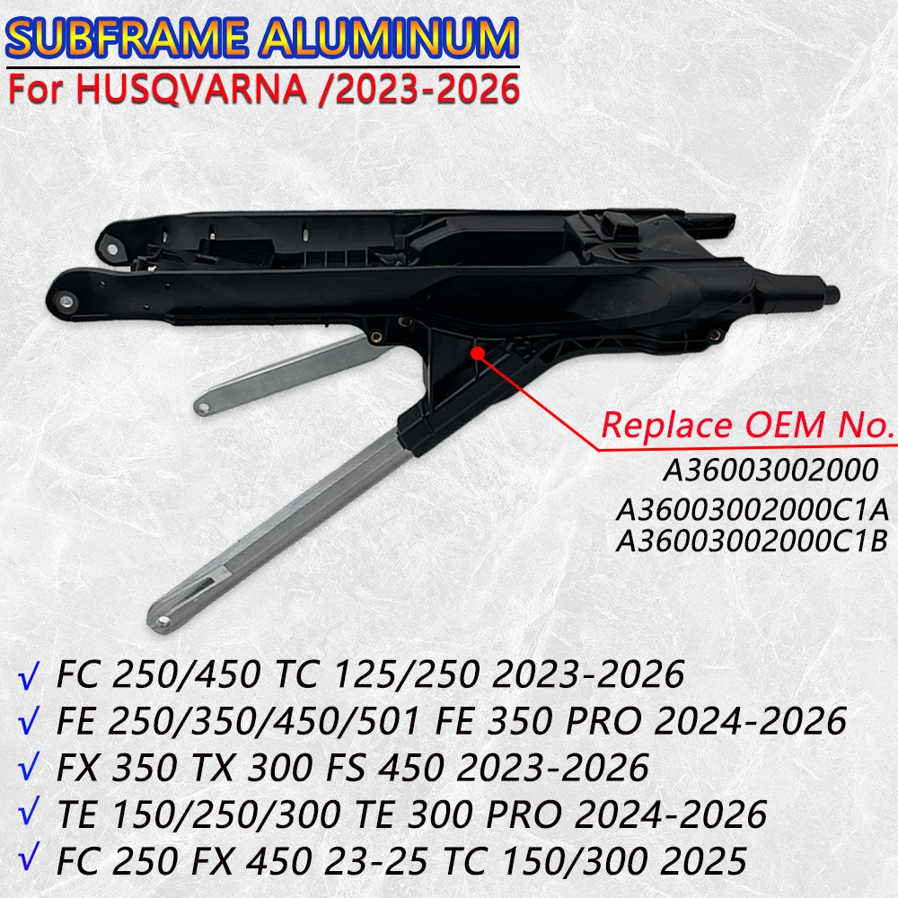 Image of OTOM Motorrad-Hinterrahmen für HUSQVARNA FC FE FS TC TE TX 125 250 300 350 450 501 2023-2026 Aluminium-Legierung Rücksitzhalterung