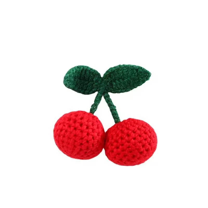 

Hand Hook Cherry Crochet Knitting Flowers DIY Handmade Knitting Flower Corsage Hairpin Pin Brooch Accessories & keychain