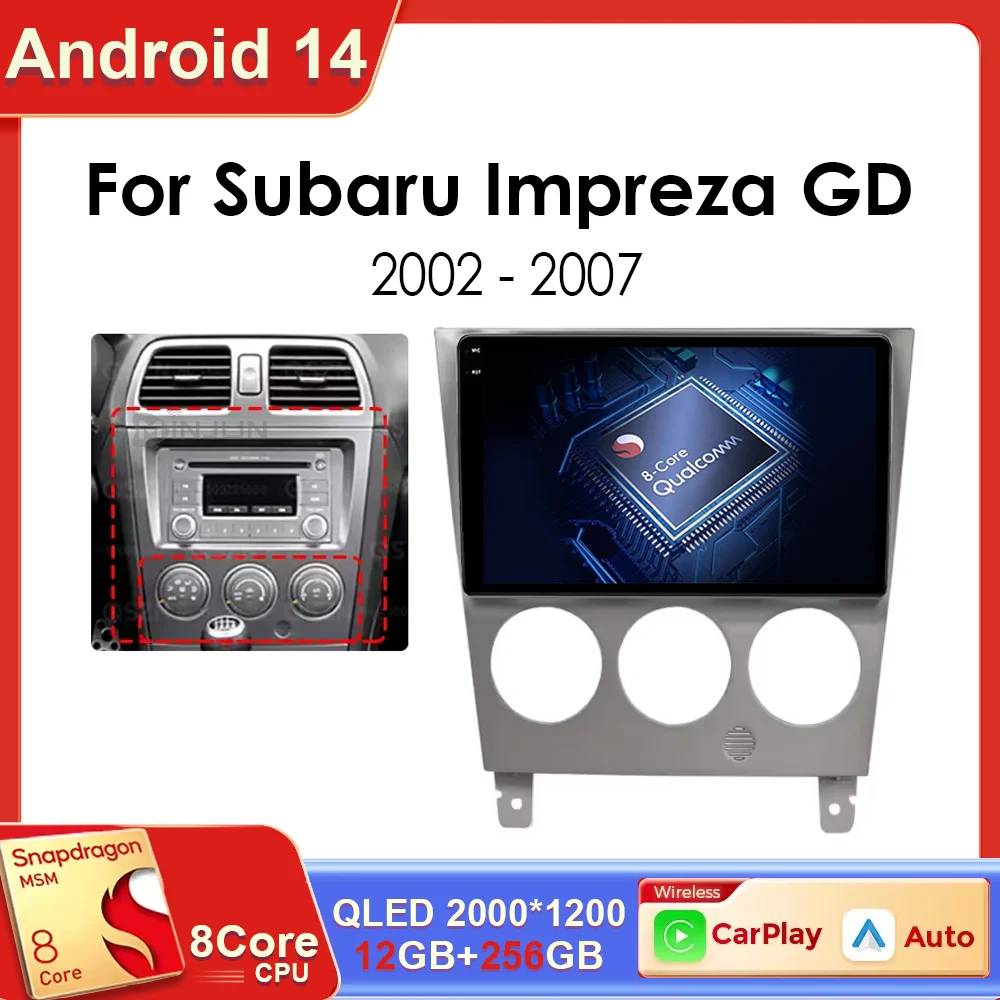 

Android 14 For Subaru Impreza GD GG 2002 2003 2004 2005 2006 2007 Stereo Multimedia GPS Wireless Carplay Head Unit Auto Radio