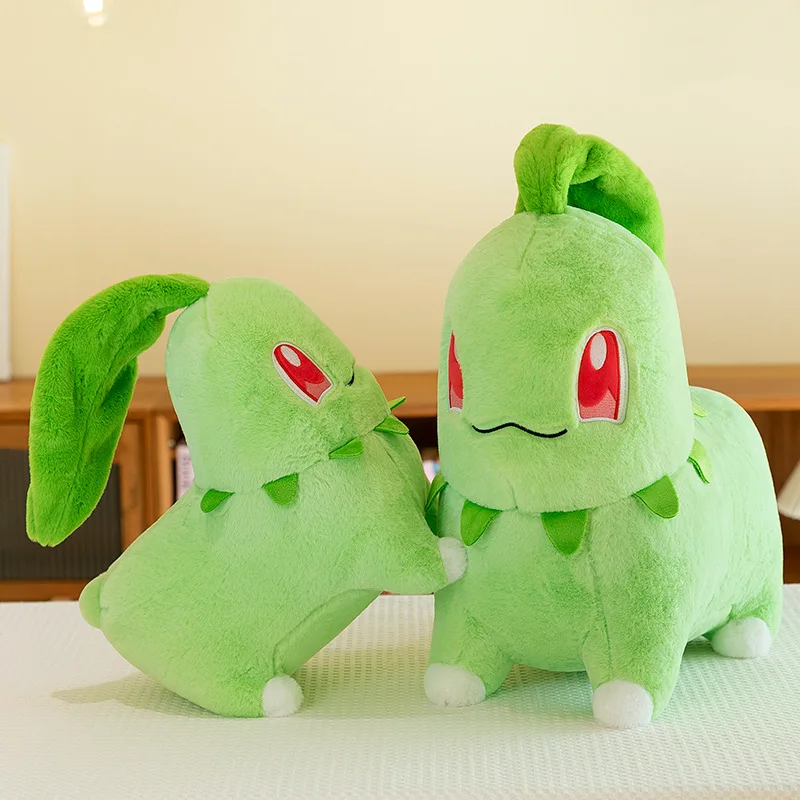 New Pokemon Kawaii Chikorita Plush Toy Stuffed Doll Anime Gift for Kids Birthday Xmas Perfect for Claw Machine Distribution