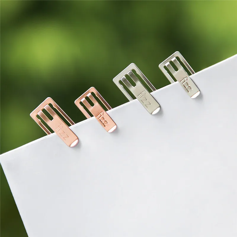 Fizz Metal Paper Clip Office Supplies Creative Color Stationery Rose Gold Silver Folder File Folder Pin Bookmark Creative Cute