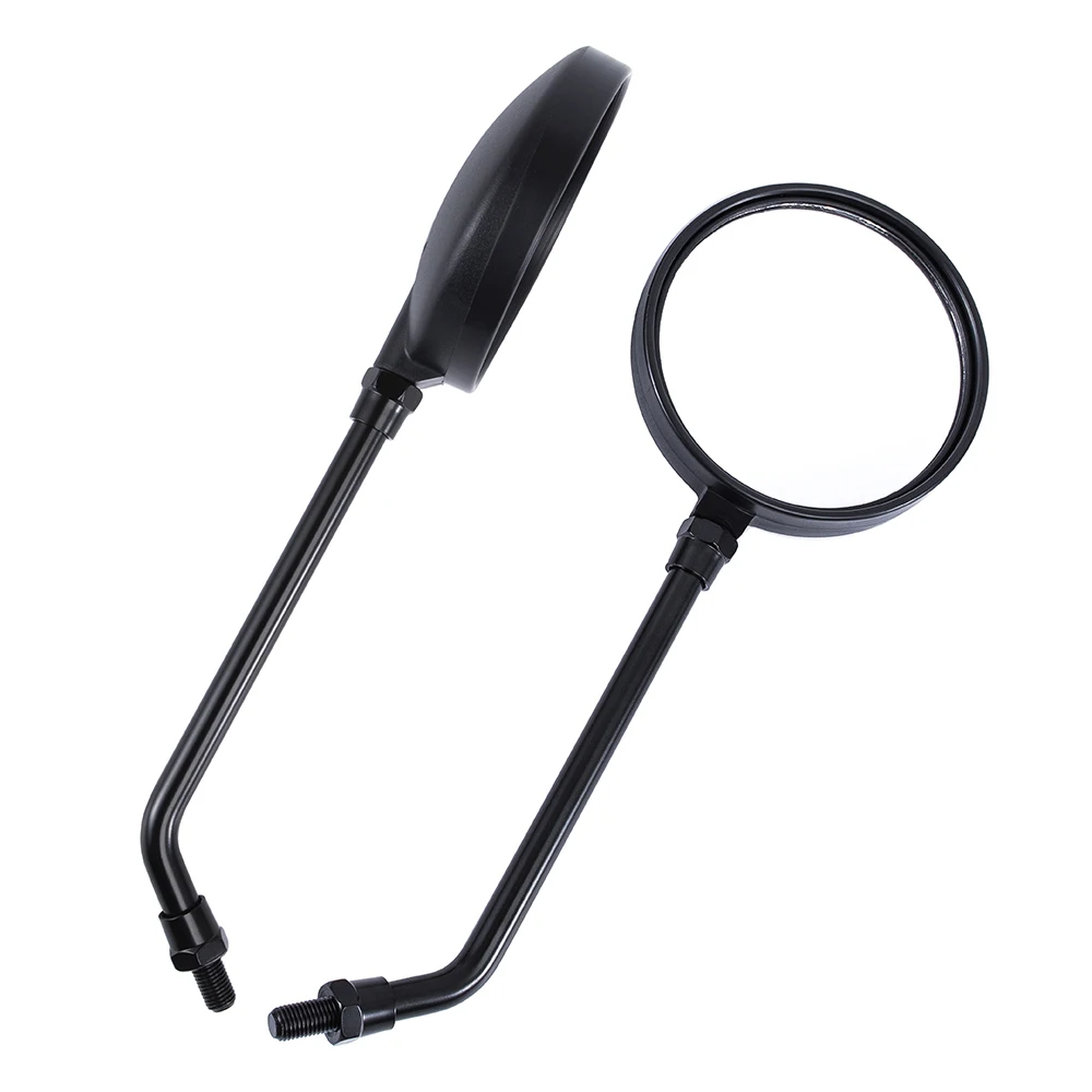 2pcs Universal Motorcycle Black Round Mirror Fit For Most 10mm Thread Dia Rear View Mirror Side Mirrors