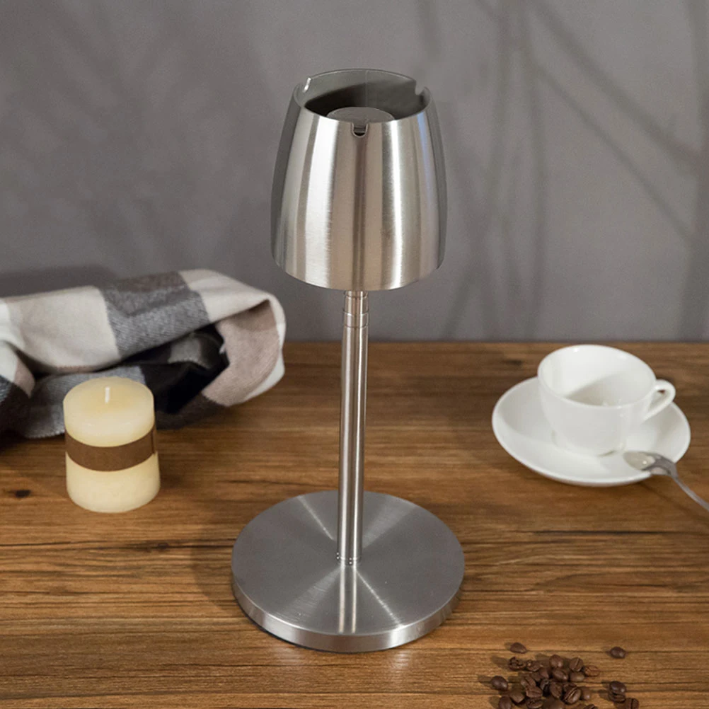 

1pc Windproof Ashtray Stretchable Holder Adjustable Stainless Steel Balcony Smoking Portable Easy Clean Home Use