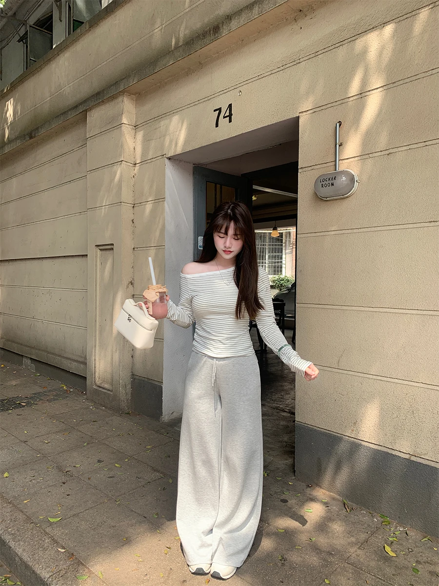 

Женские повседневные брюки с высокой талией и завязками, свободные, широкие, в пол, для весны и лета