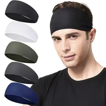 Sports Headbands Solid Color Elastic Non Slip Quick Dry Workout Fitness Yoga Unisex Hairband Sweatband Bandana Hair Accessories 1