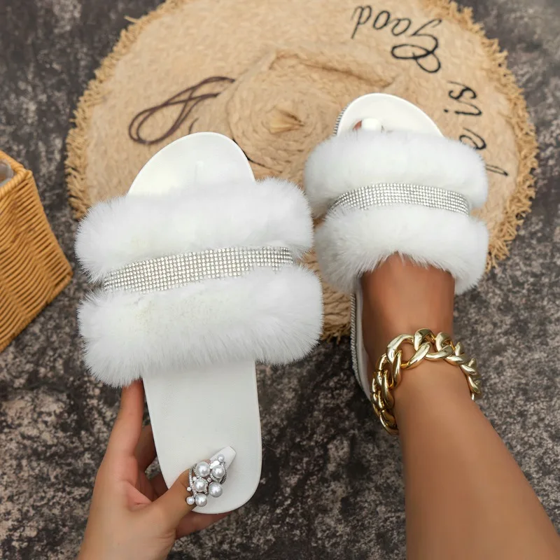 Mulheres verão novo estilo moda dedo do pé redondo fundo grosso antiderrapante chinelos caminhada ao ar livre confortável peludo designer sandals36-43
