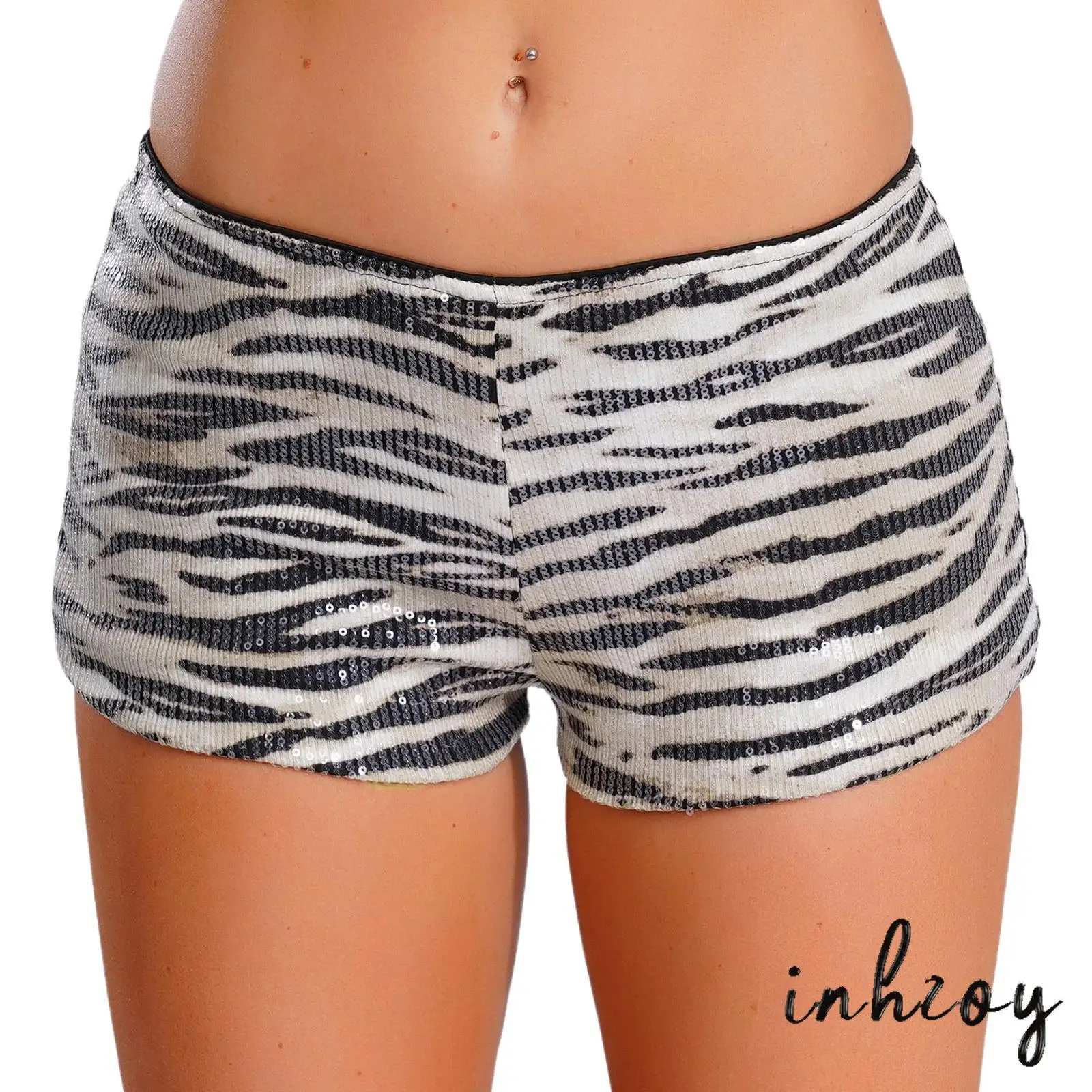 شورت نسائي لامع لامع مع ملابس رقص متعددة الاستخدامات لامعة وآمنة للعروض والمناسبات الخاصة #2