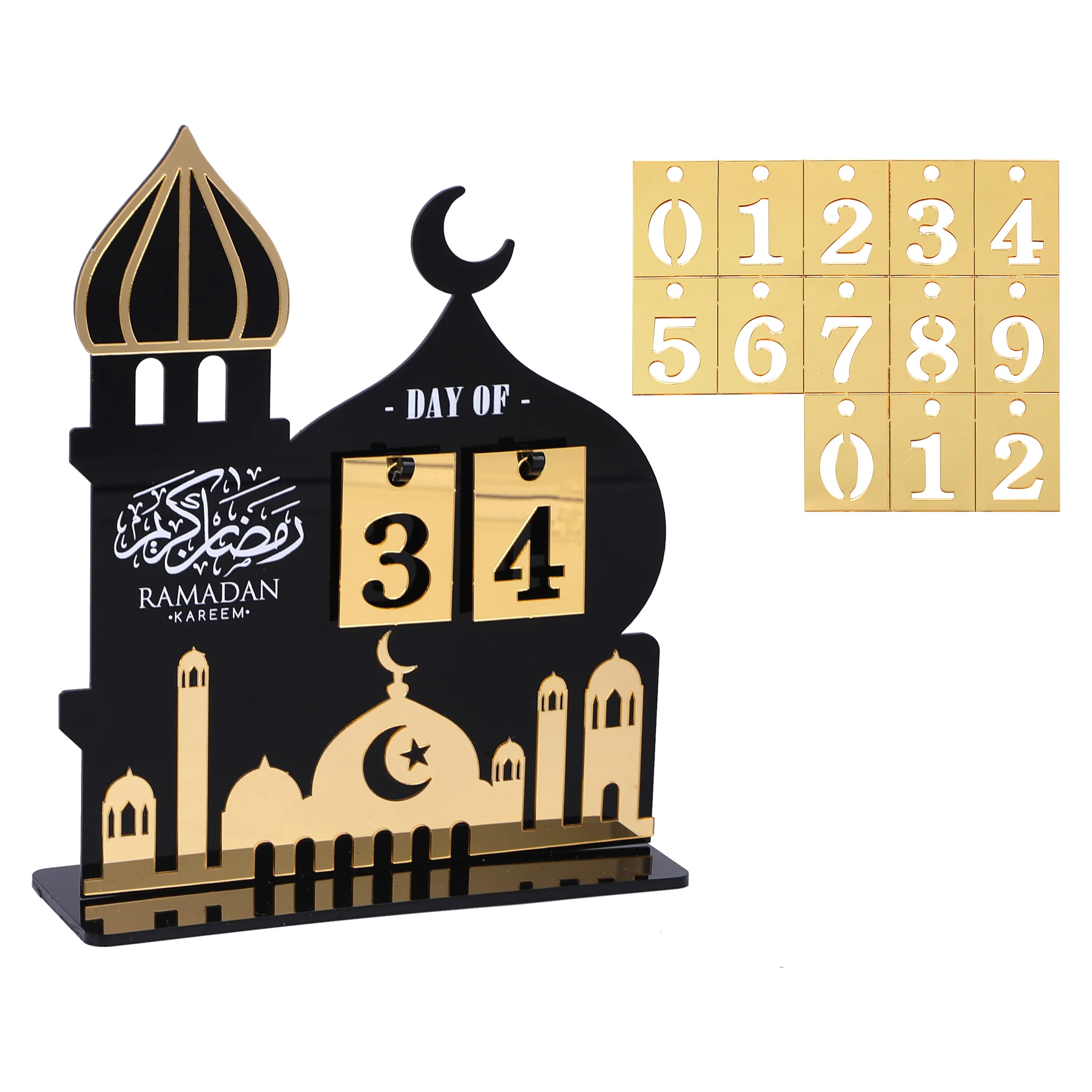 

Acrylic Kareem Ramadan Advent Calendar Eid Mubarak DIY Countdown Calendar Islamic Muslim Home Decoration Eid Party Favors Gifts